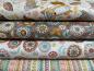 Preview: Quiltstoff aus der Serie Doodle Days mit Kreisen und Blumen auf taupe farbenen Untergrund von Makower Mix